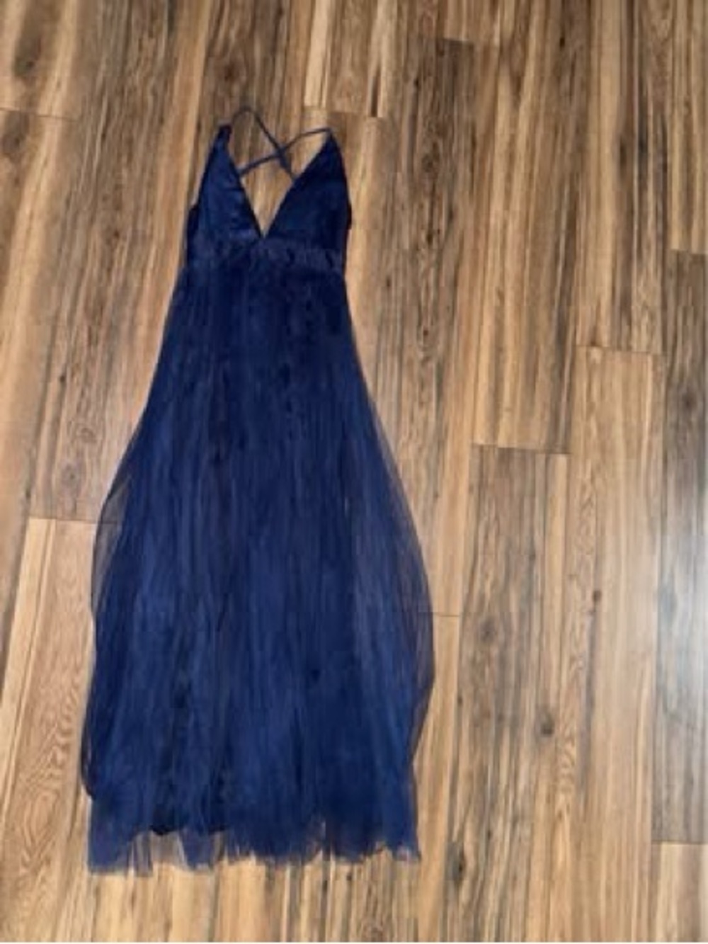 Windsor Navy Blue Tulle Maxi Dress